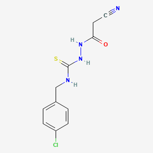 molecular formula C11H11ClN4OS B4646398 N-(4-chlorobenzyl)-2-(cyanoacetyl)hydrazinecarbothioamide 