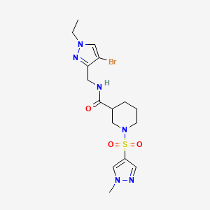 molecular formula C16H23BrN6O3S B4646419 N-[(4-bromo-1-ethyl-1H-pyrazol-3-yl)methyl]-1-[(1-methyl-1H-pyrazol-4-yl)sulfonyl]-3-piperidinecarboxamide 