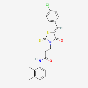 molecular formula C21H19ClN2O2S2 B4646427 3-[5-(4-chlorobenzylidene)-4-oxo-2-thioxo-1,3-thiazolidin-3-yl]-N-(2,3-dimethylphenyl)propanamide 