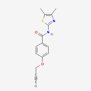 molecular formula C15H14N2O2S B4646435 N-(4,5-dimethyl-1,3-thiazol-2-yl)-4-(2-propyn-1-yloxy)benzamide 