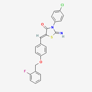 molecular formula C23H16ClFN2O2S B4646436 3-(4-chlorophenyl)-5-{4-[(2-fluorobenzyl)oxy]benzylidene}-2-imino-1,3-thiazolidin-4-one 