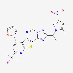 7-(2-furyl)-2-[1-(5-methyl-3-nitro-1H-pyrazol-1-yl)ethyl]-9-(trifluoromethyl)pyrido[3',2':4,5]thieno[2,3-e][1,2,4]triazolo[1,5-c]pyrimidine