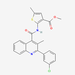 molecular formula C24H19ClN2O3S B4646458 methyl 2-({[2-(3-chlorophenyl)-3-methyl-4-quinolinyl]carbonyl}amino)-5-methyl-3-thiophenecarboxylate 