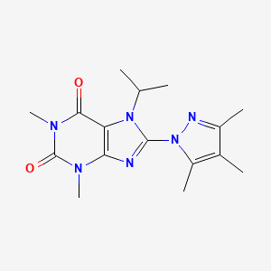 molecular formula C16H22N6O2 B4646479 7-isopropyl-1,3-dimethyl-8-(3,4,5-trimethyl-1H-pyrazol-1-yl)-3,7-dihydro-1H-purine-2,6-dione 