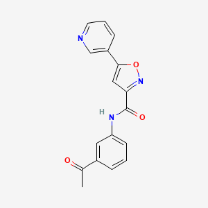 molecular formula C17H13N3O3 B4646488 N-(3-acetylphenyl)-5-(3-pyridinyl)-3-isoxazolecarboxamide 