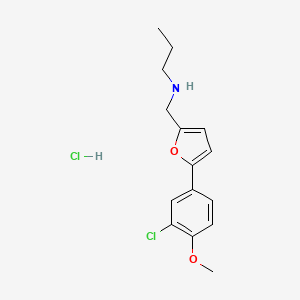 molecular formula C15H19Cl2NO2 B4646501 N-{[5-(3-chloro-4-methoxyphenyl)-2-furyl]methyl}-1-propanamine hydrochloride 