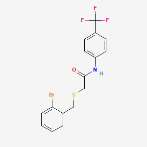 molecular formula C16H13BrF3NOS B4646518 2-[(2-bromobenzyl)thio]-N-[4-(trifluoromethyl)phenyl]acetamide 