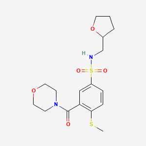 molecular formula C17H24N2O5S2 B4646537 4-(methylthio)-3-(4-morpholinylcarbonyl)-N-(tetrahydro-2-furanylmethyl)benzenesulfonamide 