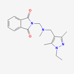 molecular formula C18H22N4O2 B4646543 2-{[[(1-ethyl-3,5-dimethyl-1H-pyrazol-4-yl)methyl](methyl)amino]methyl}-1H-isoindole-1,3(2H)-dione 