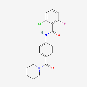 molecular formula C19H18ClFN2O2 B4646547 2-chloro-6-fluoro-N-[4-(1-piperidinylcarbonyl)phenyl]benzamide 