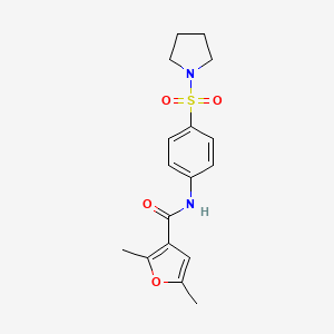 molecular formula C17H20N2O4S B4646557 2,5-dimethyl-N-[4-(1-pyrrolidinylsulfonyl)phenyl]-3-furamide 