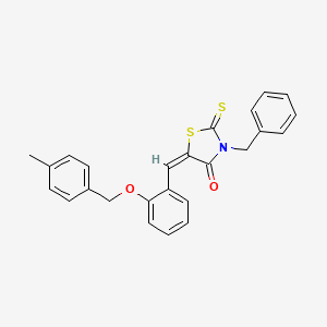 molecular formula C25H21NO2S2 B4646566 3-benzyl-5-{2-[(4-methylbenzyl)oxy]benzylidene}-2-thioxo-1,3-thiazolidin-4-one 