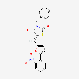 molecular formula C21H14N2O5S B4646568 3-benzyl-5-{[5-(2-nitrophenyl)-2-furyl]methylene}-1,3-thiazolidine-2,4-dione 