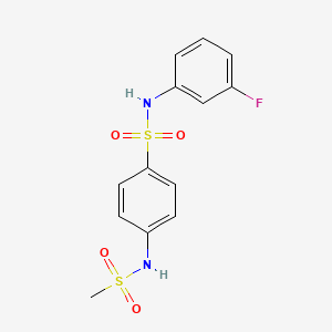 molecular formula C13H13FN2O4S2 B4646625 N-(3-fluorophenyl)-4-[(methylsulfonyl)amino]benzenesulfonamide 