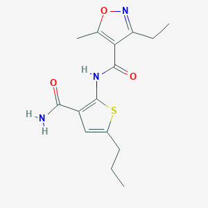 N-(3-CARBAMOYL-5-PROPYLTHIOPHEN-2-YL)-3-ETHYL-5-METHYL-12-OXAZOLE-4-CARBOXAMIDE