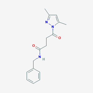 molecular formula C16H19N3O2 B464665 N-benzyl-4-(3,5-dimethyl-1H-pyrazol-1-yl)-4-oxobutanamide CAS No. 385383-30-2