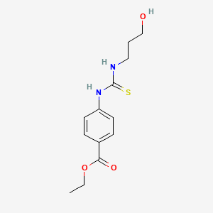 molecular formula C13H18N2O3S B4646662 ethyl 4-({[(3-hydroxypropyl)amino]carbonothioyl}amino)benzoate 