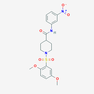 molecular formula C20H23N3O7S B4646676 1-[(2,5-dimethoxyphenyl)sulfonyl]-N-(3-nitrophenyl)-4-piperidinecarboxamide 
