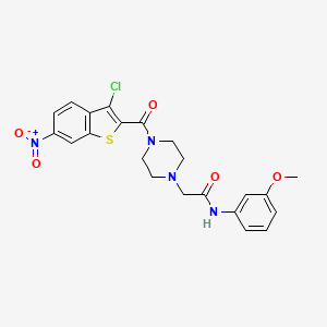 molecular formula C22H21ClN4O5S B4646683 2-{4-[(3-chloro-6-nitro-1-benzothien-2-yl)carbonyl]-1-piperazinyl}-N-(3-methoxyphenyl)acetamide 
