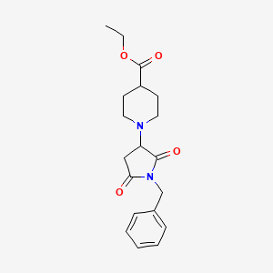 molecular formula C19H24N2O4 B4646705 ethyl 1-(1-benzyl-2,5-dioxo-3-pyrrolidinyl)-4-piperidinecarboxylate 