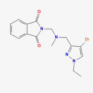 molecular formula C16H17BrN4O2 B4646706 2-{[[(4-bromo-1-ethyl-1H-pyrazol-3-yl)methyl](methyl)amino]methyl}-1H-isoindole-1,3(2H)-dione 