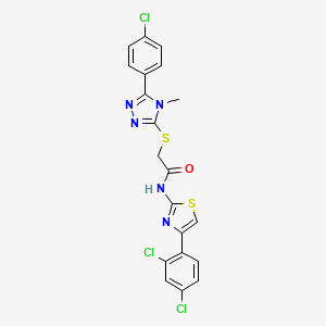 2-{[5-(4-chlorophenyl)-4-methyl-4H-1,2,4-triazol-3-yl]thio}-N-[4-(2,4-dichlorophenyl)-1,3-thiazol-2-yl]acetamide
