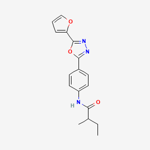 molecular formula C17H17N3O3 B4646728 N-{4-[5-(2-furyl)-1,3,4-oxadiazol-2-yl]phenyl}-2-methylbutanamide 