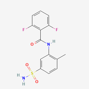 molecular formula C14H12F2N2O3S B4646730 N-[5-(aminosulfonyl)-2-methylphenyl]-2,6-difluorobenzamide 