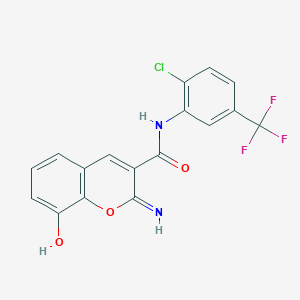 molecular formula C17H10ClF3N2O3 B4646765 N-[2-chloro-5-(trifluoromethyl)phenyl]-8-hydroxy-2-imino-2H-chromene-3-carboxamide 