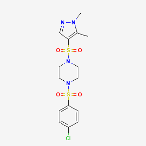 1-[(4-chlorophenyl)sulfonyl]-4-[(1,5-dimethyl-1H-pyrazol-4-yl)sulfonyl]piperazine