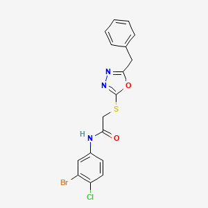 2-[(5-benzyl-1,3,4-oxadiazol-2-yl)thio]-N-(3-bromo-4-chlorophenyl)acetamide