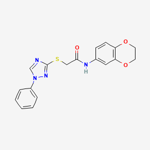 N-(2,3-dihydro-1,4-benzodioxin-6-yl)-2-[(1-phenyl-1H-1,2,4-triazol-3-yl)thio]acetamide