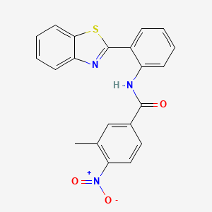 molecular formula C21H15N3O3S B4646821 N-[2-(1,3-benzothiazol-2-yl)phenyl]-3-methyl-4-nitrobenzamide 