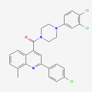 molecular formula C27H22Cl3N3O B4646828 2-(4-chlorophenyl)-4-{[4-(3,4-dichlorophenyl)-1-piperazinyl]carbonyl}-8-methylquinoline 