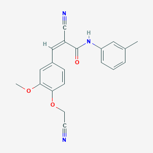 molecular formula C20H17N3O3 B4646845 2-cyano-3-[4-(cyanomethoxy)-3-methoxyphenyl]-N-(3-methylphenyl)acrylamide 