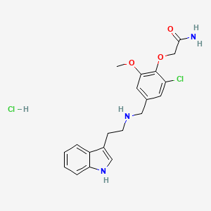 2-[2-chloro-4-({[2-(1H-indol-3-yl)ethyl]amino}methyl)-6-methoxyphenoxy]acetamide hydrochloride