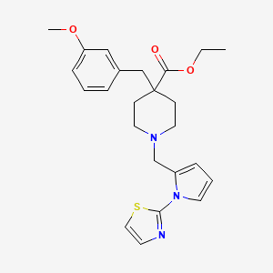 molecular formula C24H29N3O3S B4646858 ethyl 4-(3-methoxybenzyl)-1-{[1-(1,3-thiazol-2-yl)-1H-pyrrol-2-yl]methyl}-4-piperidinecarboxylate 