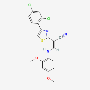 2-[4-(2,4-dichlorophenyl)-1,3-thiazol-2-yl]-3-[(2,4-dimethoxyphenyl)amino]acrylonitrile