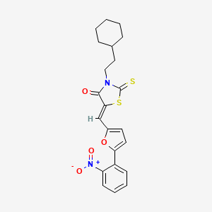 molecular formula C22H22N2O4S2 B4646881 3-(2-cyclohexylethyl)-5-{[5-(2-nitrophenyl)-2-furyl]methylene}-2-thioxo-1,3-thiazolidin-4-one 