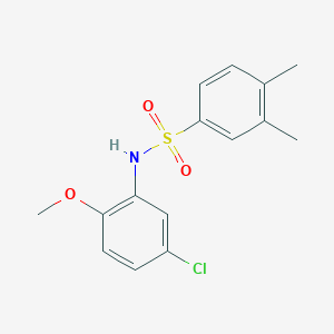 molecular formula C15H16ClNO3S B4646908 N-(5-chloro-2-methoxyphenyl)-3,4-dimethylbenzenesulfonamide 