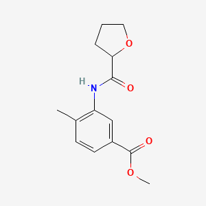 molecular formula C14H17NO4 B4646951 methyl 4-methyl-3-[(tetrahydro-2-furanylcarbonyl)amino]benzoate 
