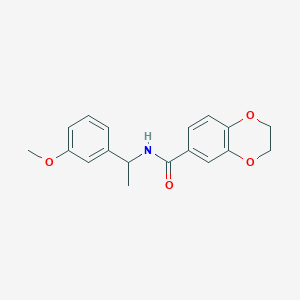 molecular formula C18H19NO4 B4646967 N-[1-(3-methoxyphenyl)ethyl]-2,3-dihydro-1,4-benzodioxine-6-carboxamide 