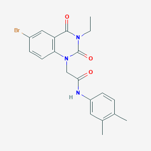 molecular formula C20H20BrN3O3 B4646975 2-(6-bromo-3-ethyl-2,4-dioxo-3,4-dihydro-1(2H)-quinazolinyl)-N-(3,4-dimethylphenyl)acetamide 