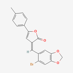molecular formula C19H13BrO4 B4646989 3-[(6-bromo-1,3-benzodioxol-5-yl)methylene]-5-(4-methylphenyl)-2(3H)-furanone 