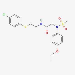 molecular formula C19H23ClN2O4S2 B4646996 N~1~-{2-[(4-chlorophenyl)thio]ethyl}-N~2~-(4-ethoxyphenyl)-N~2~-(methylsulfonyl)glycinamide 