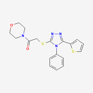 molecular formula C18H18N4O2S2 B4647039 4-({[4-phenyl-5-(2-thienyl)-4H-1,2,4-triazol-3-yl]thio}acetyl)morpholine 