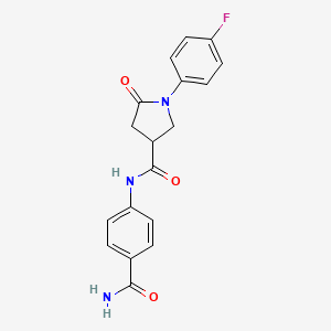 N-[4-(aminocarbonyl)phenyl]-1-(4-fluorophenyl)-5-oxo-3-pyrrolidinecarboxamide