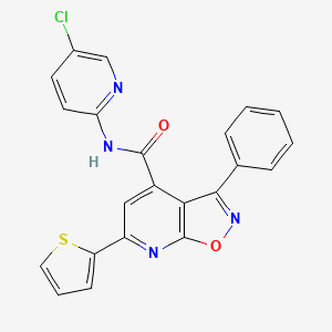 molecular formula C22H13ClN4O2S B4647085 N-(5-chloro-2-pyridinyl)-3-phenyl-6-(2-thienyl)isoxazolo[5,4-b]pyridine-4-carboxamide 
