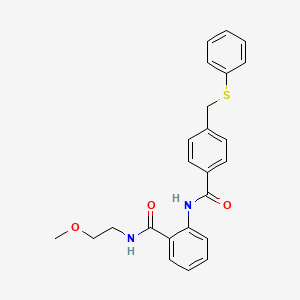 N-(2-methoxyethyl)-2-({4-[(phenylthio)methyl]benzoyl}amino)benzamide