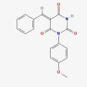 molecular formula C18H14N2O4 B4647104 5-benzylidene-1-(4-methoxyphenyl)-2,4,6(1H,3H,5H)-pyrimidinetrione 